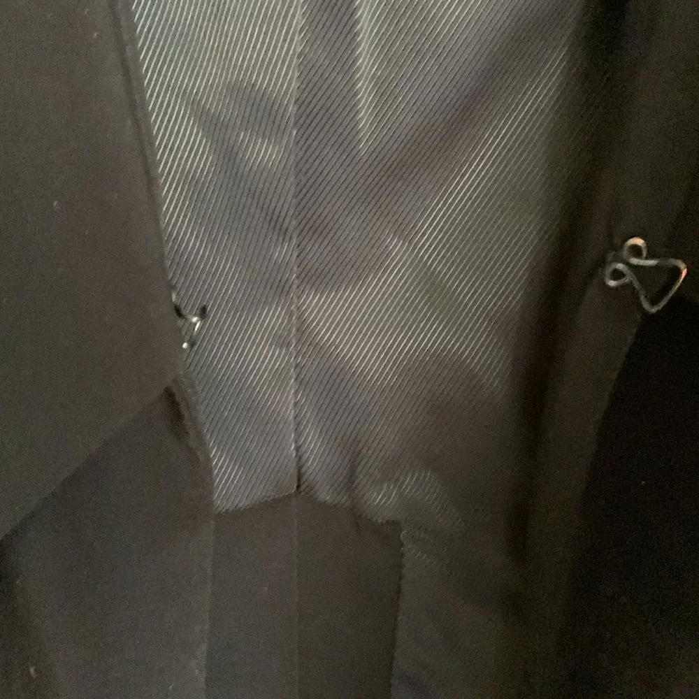 Alice + Olivia black long draped collar tuxedo style blazer